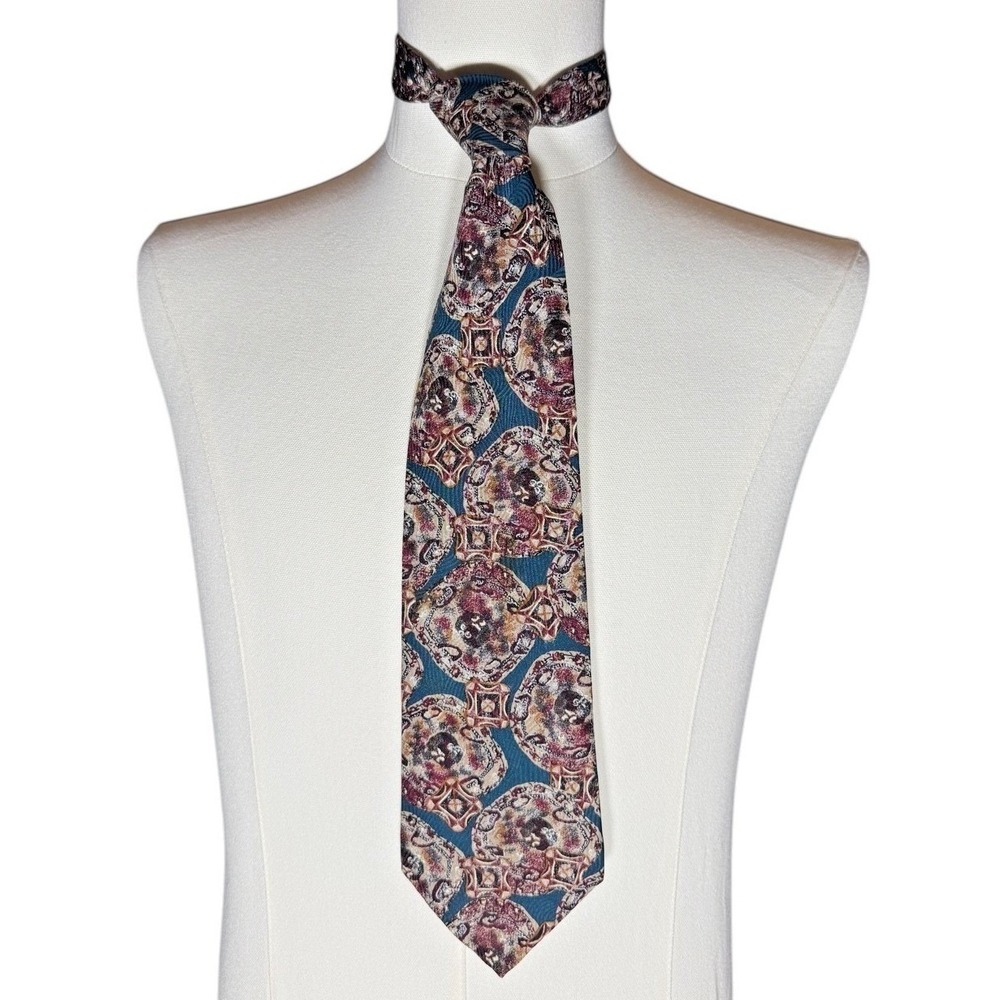 Vintage Oscar de la Renta Neckwear 100% Silk Men's 1980's Tie Necktie Retro-57"